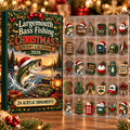 Largemouth Bass Fishing Evergreen Advent Calendar HFN Gen Acrylic Ornament, Holiday Tree Hanging For Fishermen