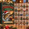 Smallmouth Bass Fishing Evergreen Advent Calendar HFN Gen Acrylic Ornament, Festive Tree Decoration For Anglers
