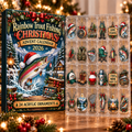 Rainbow Trout Fishing Evergreen Advent Calendar HFN Gen Acrylic Ornament, Holiday Tree Decor For River Anglers