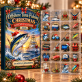 Offshore Tuna Fishing Evergreen Advent Calendar HFN Gen Acrylic Ornament, Holiday Decor For Sport Anglers