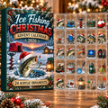 Ice Fishing Evergreen Advent Calendar HFN Gen Acrylic Ornament, Christmas Hanging For Winter Anglers