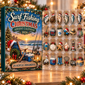 Surf Fishing Evergreen Advent Calendar HFN Gen Acrylic Ornament, Holiday Keepsake For Beach Anglers