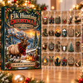 Elk Hunting Acrylic Ornament, Evergreen Advent Calendar HFN Gen
