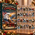 American Bald Eagle Evergreen Advent Calendar HFN Gen Acrylic Ornament, Wildlife Patriotic Holiday Tree Decor