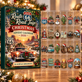 Route 66 Road Trip Evergreen Advent Calendar HFN Gen Acrylic Ornament, Vintage Highway Christmas Tree Keepsake