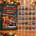 American Muscle Cars Evergreen Advent Calendar HFN Gen Acrylic Ornament, Classic Automotive Christmas Tree Keepsake
