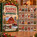 Classic American Barns Evergreen Advent Calendar HFN Gen Acrylic Ornament, Rustic Countryside Christmas Tree Decor