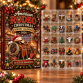 American Rodeo Evergreen Advent Calendar HFN Gen Acrylic Ornament, Western Cowboy Holiday Tree Decoration