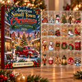 American Small Town Christmas Evergreen Advent Calendar HFN Gen Acrylic Ornament, Nostalgic Village Tree Keepsake