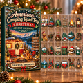 American Camping Road Trip Evergreen Advent Calendar HFN Gen Acrylic Ornament, Outdoor Adventure Christmas Tree Decor