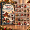 Americana Folk Art Evergreen Advent Calendar HFN Gen Acrylic Ornament, Traditional Rustic Christmas Tree Decoration