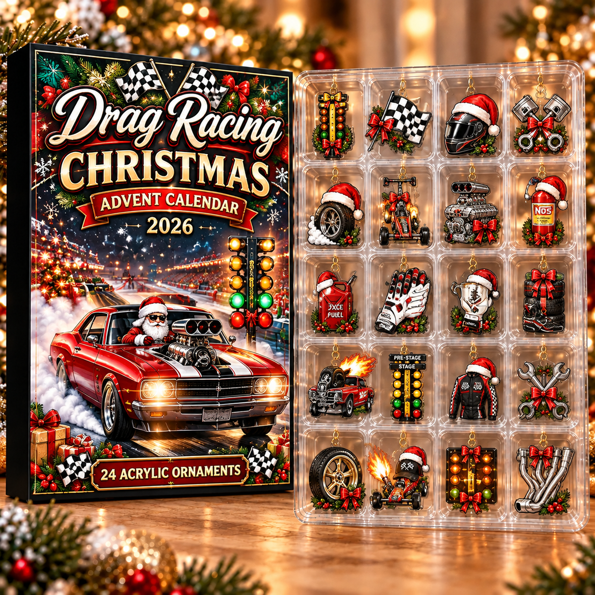 Drag Racing Evergreen Advent Calendar HFN Gen Acrylic Ornament