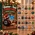 Gamer Dad Evergreen Advent Calendar HFN Gen Acrylic Ornament, Video Game Lover Christmas Gift, Holiday Tree Decor