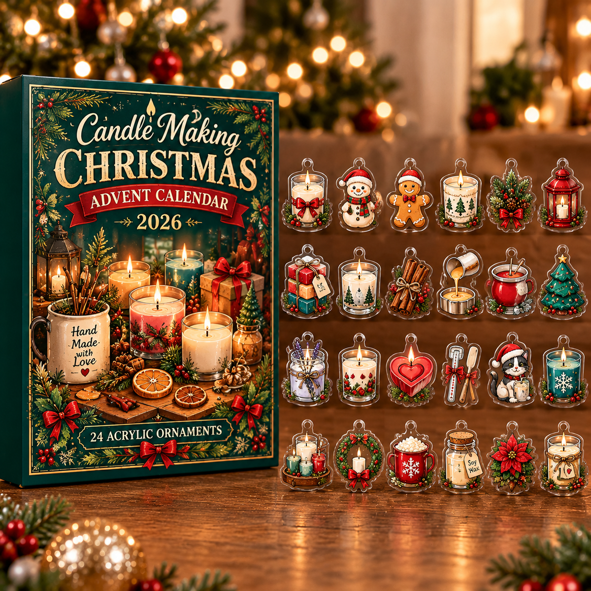 Candle Making Evergreen Advent Calendar HFN Gen Acrylic Ornament