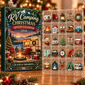 Rv Camping Evergreen Advent Calendar HFN Gen Acrylic Ornament, Camper Travel Keepsake for Holiday Tree Decor
