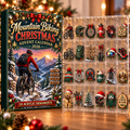 Mountain Biking Evergreen Advent Calendar HFN Gen Acrylic Ornament, Forest Trail Keepsake for Holiday Tree