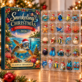 Snorkeling Evergreen Advent Calendar HFN Gen Acrylic Ornament, Coral Reef Keepsake for Holiday Tree