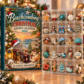 Beachcombing Evergreen Advent Calendar HFN Gen Acrylic Ornament, Seashell Shore Keepsake for Christmas Tree