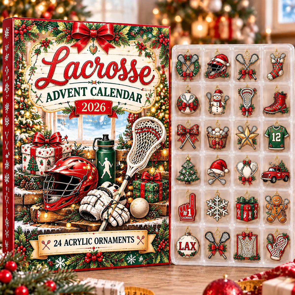 Lacrosse HG AI Advent Calendar 2026, 24 Acrylic Ornaments, Christmas Countdown Blind Box Holiday Gift