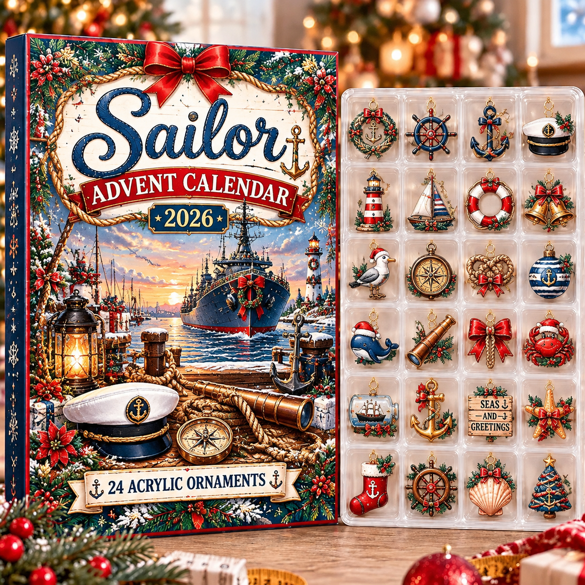 Sailor HG AI Advent Calendar 2026, 24 Acrylic Ornaments, Christmas Countdown Blind Box Holiday Gift