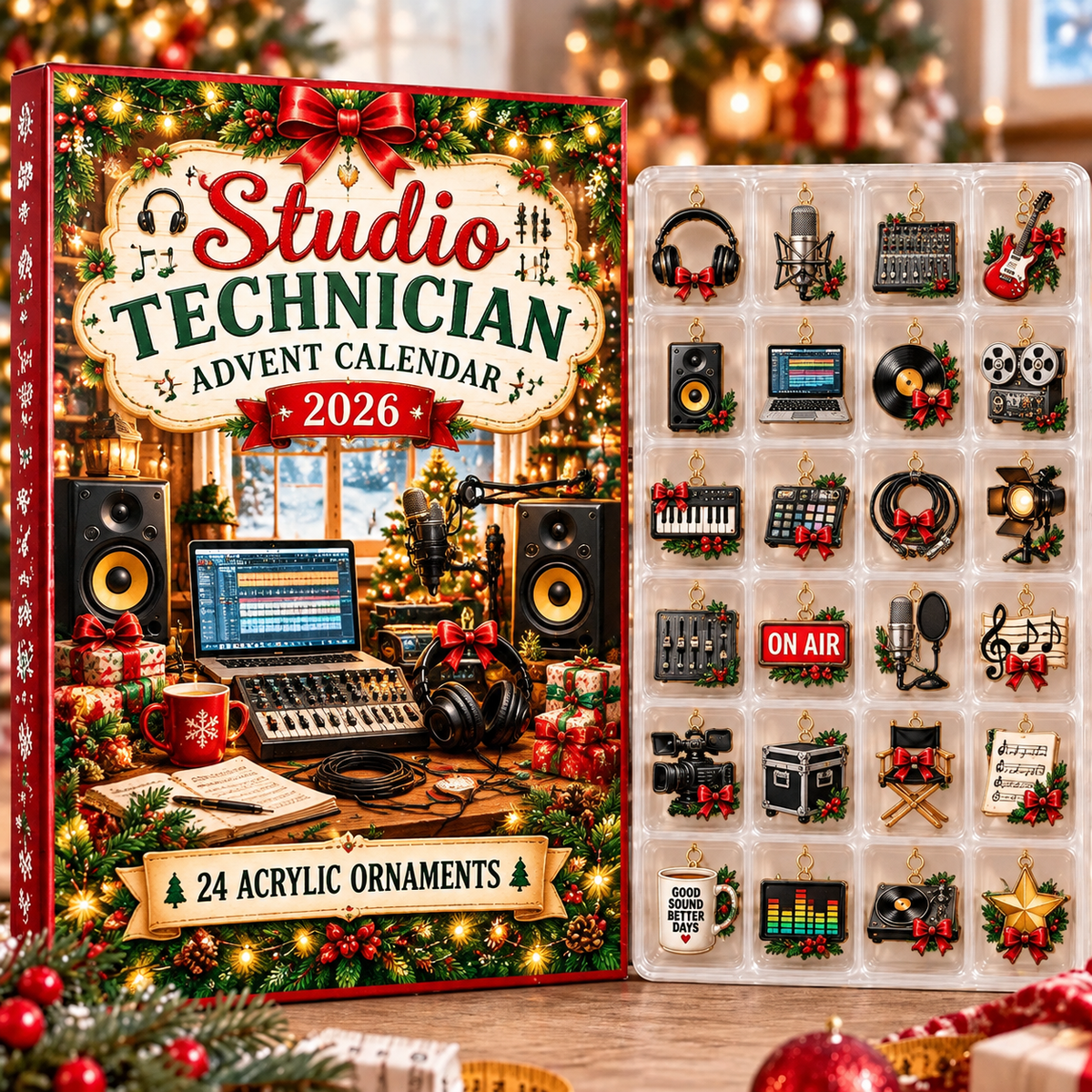 Studio Technician HG AI Advent Calendar 2026, 24 Acrylic Ornaments, Christmas Countdown Blind Box Holiday Gift