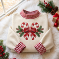 Peppermint Christmas Gingham HFN Gen Embroidered Shirt