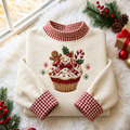 Cupcake Christmas Gingham HFN Gen Embroidered Shirt