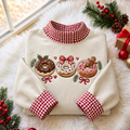 Christmas Donuts Gingham HFN Gen Embroidered Shirt
