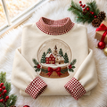 Snow Globe Village Christmas Gingham HFN Gen Embroidered Shirt