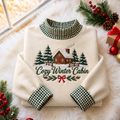 Cozy Winter Cabin Christmas Gingham HFN Gen Embroidered Shirt