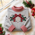 Snowflake And Holly Christmas Gingham HFN Gen Embroidered Shirt