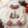 Vintage Church Christmas Gingham HFN Gen Embroidered Shirt