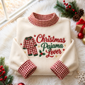 Pajama Lover Christmas Gingham HFN Gen Embroidered Shirt