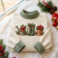 Gardening Christmas Gingham HFN Gen Embroidered Shirt