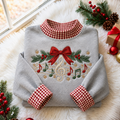 Music Lover Christmas Gingham HFN Gen Embroidered Shirt