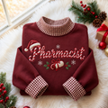 Pharmacist Christmas Gingham HFN Gen Embroidered Shirt