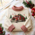 Truck Driver Christmas Gingham HFN Gen Embroidered Shirt