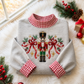 Nutcracker Ballet Christmas Gingham HFN Gen Embroidered Shirt, Cotton Dance Recital Gift