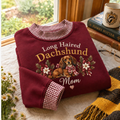 Long Haired Dachshund Mom Gingham Sweatshirt Ln, Canine Lover Gift