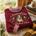 Australian Shepherd Mom Gingham Sweatshirt Ln, Canine Lover Gift Apparel