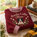 Border Collie Mom Gingham Sweatshirt Ln, Pet Lover Gift Apparel