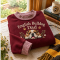 English Bulldog Dad Gingham Sweatshirt Ln, Canine Lover Gift Apparel