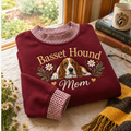 Basset Hound Mom Gingham Sweatshirt Ln, Canine Lover Gift Apparel