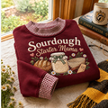 Sourdough Starter Mama Gingham Sweatshirt LN, Artisan Bread Baking Gift