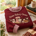Home Bakery Owner Gingham Sweatshirt LN, Small Business Baking Gift