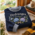 Hydrangea Gardener Gingham Sweatshirt LN, Blooming Botanical Lover Gift