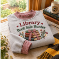 Book Sale Hunter Gingham Sweatshirt Ln, Library Bargain Finds