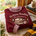 Bedtime Bookworm Gingham Sweatshirt Ln, Cozy Reading Nights