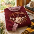 Cappuccino Gingham Sweatshirt Ln, Espresso Bar Style