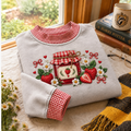 Strawberry Jam Jar Gingham Sweatshirt LN, Rustic Kitchen Apparel